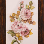 Rose rosa - maiolica - cm. 20x60