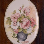 Vaso con peonie - maiolica - cm. 20x28